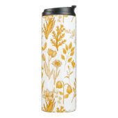 Bouteilles Isothermes Modèle Floral d'or pour l'automne (Tourné sur la gauche)