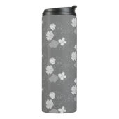 Bouteilles Isothermes Modèle floral gris et blanc moderne (Tourné sur la gauche)