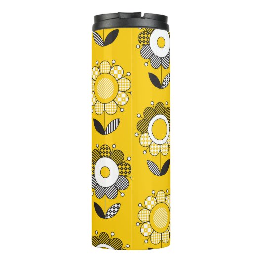 Bouteilles Isothermes Modèle floral jaune simple (Dos)