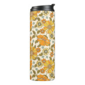 Bouteilles Isothermes Modèle Floral Orange vintage (Tourné sur la gauche)