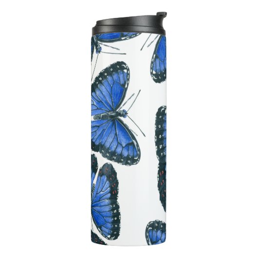 Bouteilles Isothermes Modèle motif de papillon bleu morpho (Tourné sur la gauche)