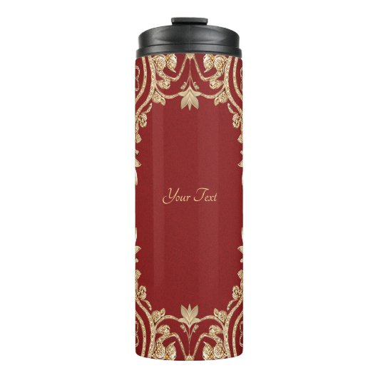 Bouteilles Isothermes Modern Gold Red Floral Thermal Tumbler (Devant)