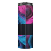 Bouteilles Isothermes Moderne Abstrait-bleu et rose-mariée- (Dos)