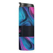 Bouteilles Isothermes Moderne Abstrait-bleu et rose-mariée- (Tourné sur la droite)