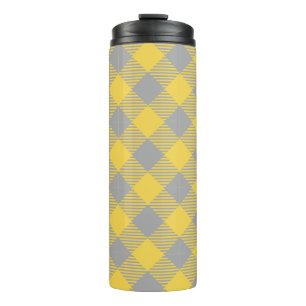 Bouteilles Isothermes Moderne classique gris et jaune plaid