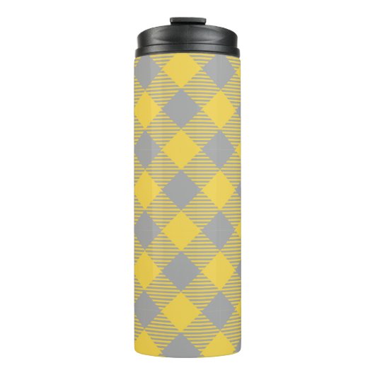 Bouteilles Isothermes Moderne classique gris et jaune plaid (Devant)