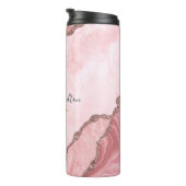 Bouteilles Isothermes Moderne Elégant rose pâle Agate Géode Monogramme (Tourné sur la droite)