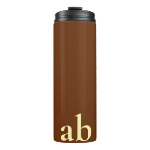 BOUTEILLES ISOTHERMES MODERNE ET ÉLÉGANT NOM PERSONNALISÉ MARRON FONCÉ V