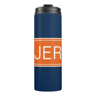 Bouteilles Isothermes Moderne Monogramme Initiale Orange Bleu Cute Boiss