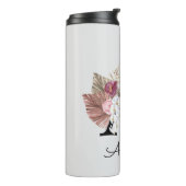 Bouteilles Isothermes Moderne Rose Boho Floral Initiale A (Tourné sur la gauche)