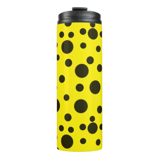 Bouteilles Isothermes Moderne Simple Noir pois motif jaune point (Devant)
