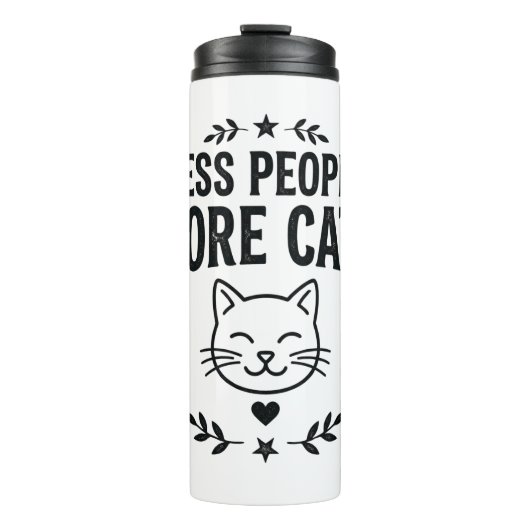 Bouteilles Isothermes Moins de gens plus de chats Design de chat sarcast (Devant)