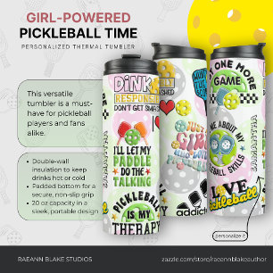 Bouteilles Isothermes "Moment de pickleball personnalisé pour les filles