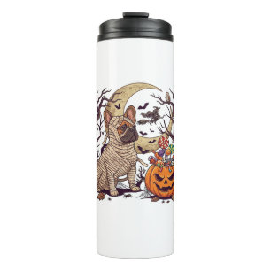 Bouteilles Isothermes Momie d'Halloween Bouledogue Français Citrouille B