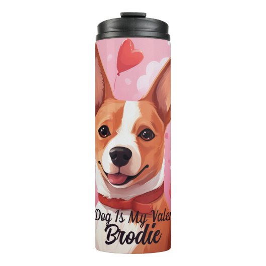 Bouteilles Isothermes Mon Chien Basenji Est Mon Nom Personnalisé Valenti (Devant)