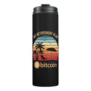 Bouteilles Isothermes Mon Plan de Retraite Bitcoin Plage Coucher de Sole