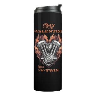 Bouteilles Isothermes Mon Valentin a un V-Twin, style motard