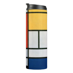 Bouteilles Isothermes Mondrial Composition Rouge Jaune Bleu Noir