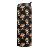 Bouteilles Isothermes Monkey Pattern Design Black (Tourné sur la gauche)