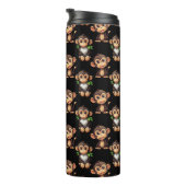 Bouteilles Isothermes Monkey Pattern Design Black (Tourné sur la droite)