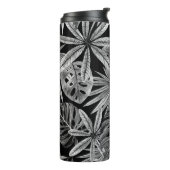 Bouteilles Isothermes Monochrome Tropical, Aquarelle Texture Feuille. (Tourné sur la gauche)