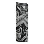 Bouteilles Isothermes Monochrome Tropical, Aquarelle Texture Feuille. (Tourné sur la droite)