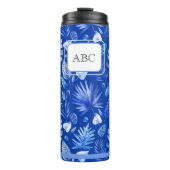 Bouteilles Isothermes Monogram Cobalt Blue Tropical Leaves Pattern 11oz (Devant)