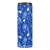 Bouteilles Isothermes Monogram Cobalt Blue Tropical Leaves Pattern 11oz (Dos)
