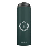 Bouteilles Isothermes Monogram Dark Green Stylish Modern Minimalist (Devant)