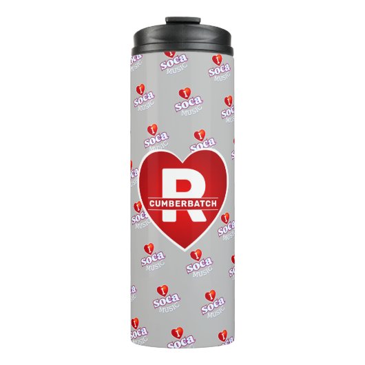 Bouteilles Isothermes MONOGRAM I  LOVE SOCA on GREY (Devant)