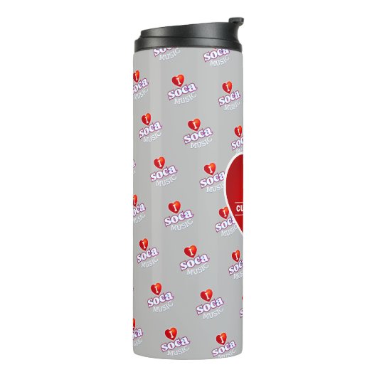 Bouteilles Isothermes MONOGRAM I LOVE SOCA on GREY (Tourné sur la gauche)