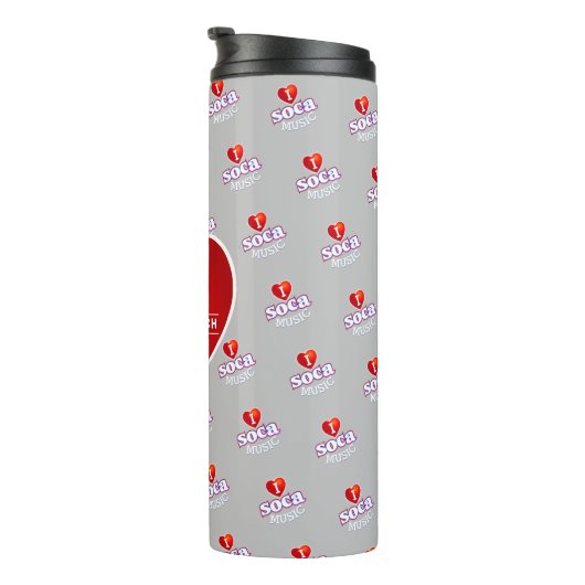 Bouteilles Isothermes MONOGRAM I LOVE SOCA on GREY (Tourné sur la droite)