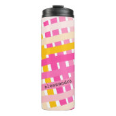 Bouteilles Isothermes Monogram Modern Pink Yellow Check Plaid Girly (Devant)