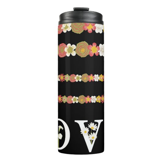 Bouteilles Isothermes Monogram Rustic Daisy Floral Love (Devant)