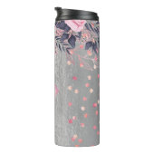 Bouteilles Isothermes Monogram Silver Navy Rosegold Girly Newlyweds Cade (Tourné sur la droite)