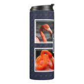 Bouteilles Isothermes Monogramme Ajouter votre propre photo Collage bleu (Tourné sur la gauche)