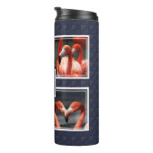 Bouteilles Isothermes Monogramme Ajouter votre propre photo Collage bleu (Tourné sur la droite)