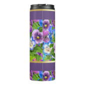 Bouteilles Isothermes Monogramme Anniversaire Pansy Violet Fleurs Aquare (Dos)