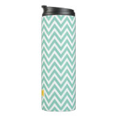Bouteilles Isothermes Monogramme Aqua et Chevron Jaune (Tourné sur la droite)