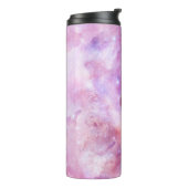 Bouteilles Isothermes Monogramme Aquarelle violette Galaxie Étoiles céle (Tourné sur la gauche)