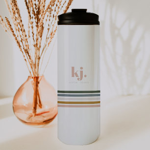 Bouteilles Isothermes Monogramme Bandes Rétro Chic