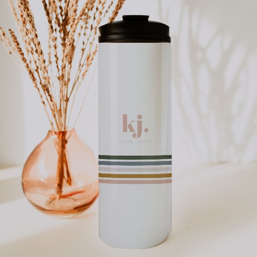 Bouteilles Isothermes Monogramme Bandes Rétro Chic