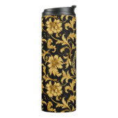 Bouteilles Isothermes Monogramme Black Gold Classy Élégant Motif (Tourné sur la gauche)