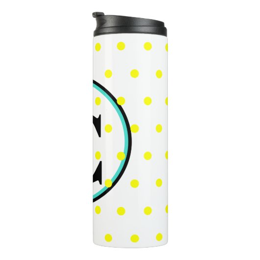 Bouteilles Isothermes Monogramme Bleu Jaune Pois (Tourné sur la droite)