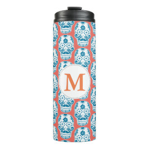 Bouteilles Isothermes Monogramme bleu moutarde sucre