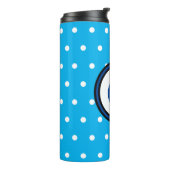 Bouteilles Isothermes Monogramme bleu Pois blancs (Tourné sur la gauche)