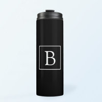 Monogramme Classique Simple | Noir avec Texte Blan