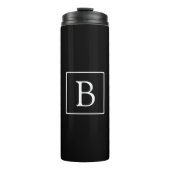 Bouteilles Isothermes Monogramme classique simple | Texte noir et blanc (Devant)