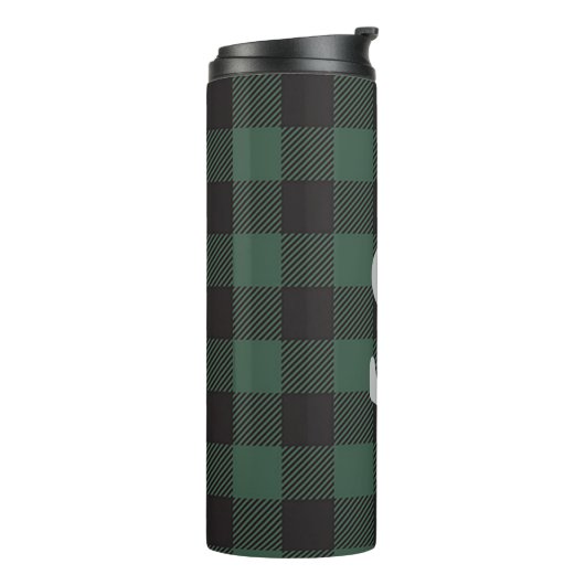 Bouteilles Isothermes Monogramme classique vert noir de bison tartan pla (Tourné sur la gauche)