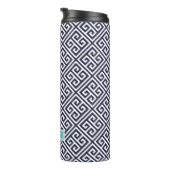 Bouteilles Isothermes Monogramme clé grecque bleu marine et turquoise (Tourné sur la droite)